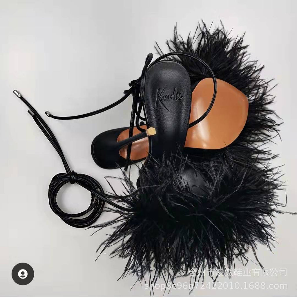 Kandee Feathered Heels