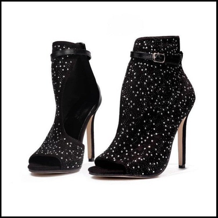 Fishbill Rhinestone Heels